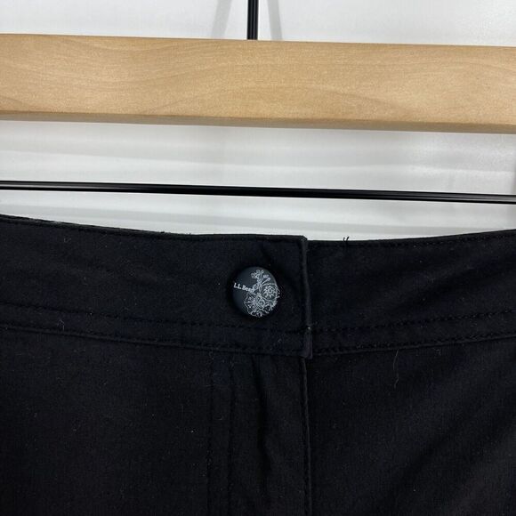 LL Bean Pants Size 4 Women Black Water Repellent Comfort Trail Straight Cargo - Picture 3 of 9